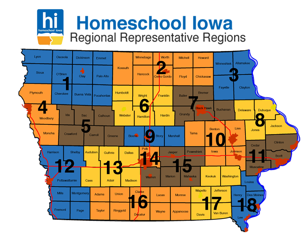 Homeschool Iowa Regional Representatives