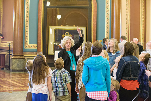 Homeschool Iowa Capitol Day Attendees on Capitol Tour