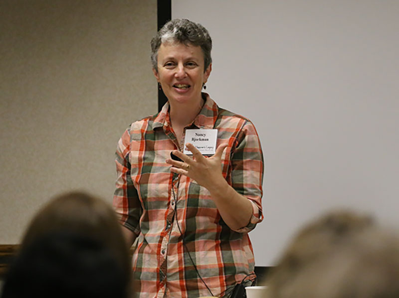 Nancy Bjorkman speaking at the Homeschool Iowa Conference