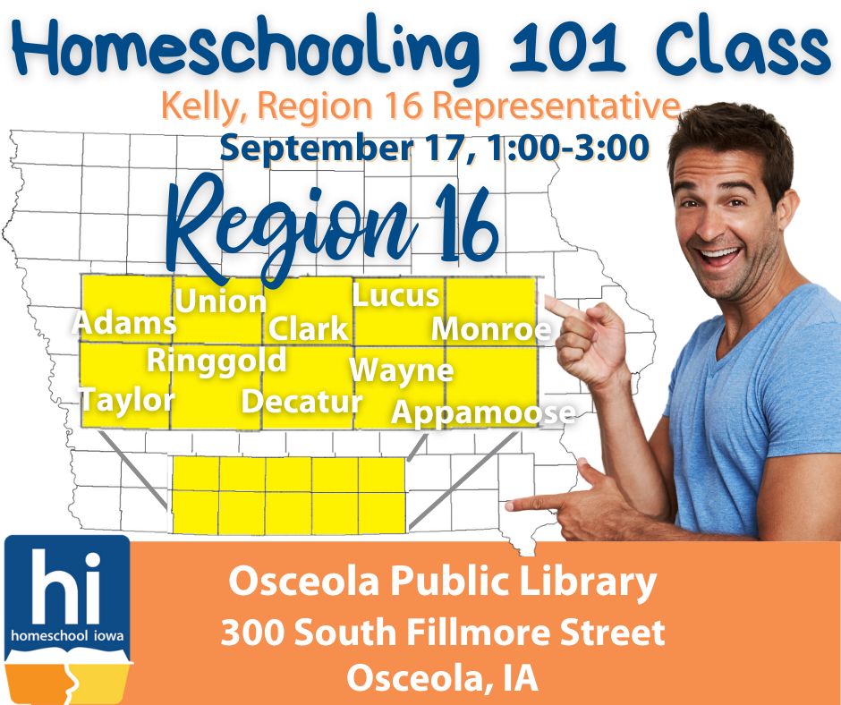 Homeschooling 101 in Osceola on 9-17-21